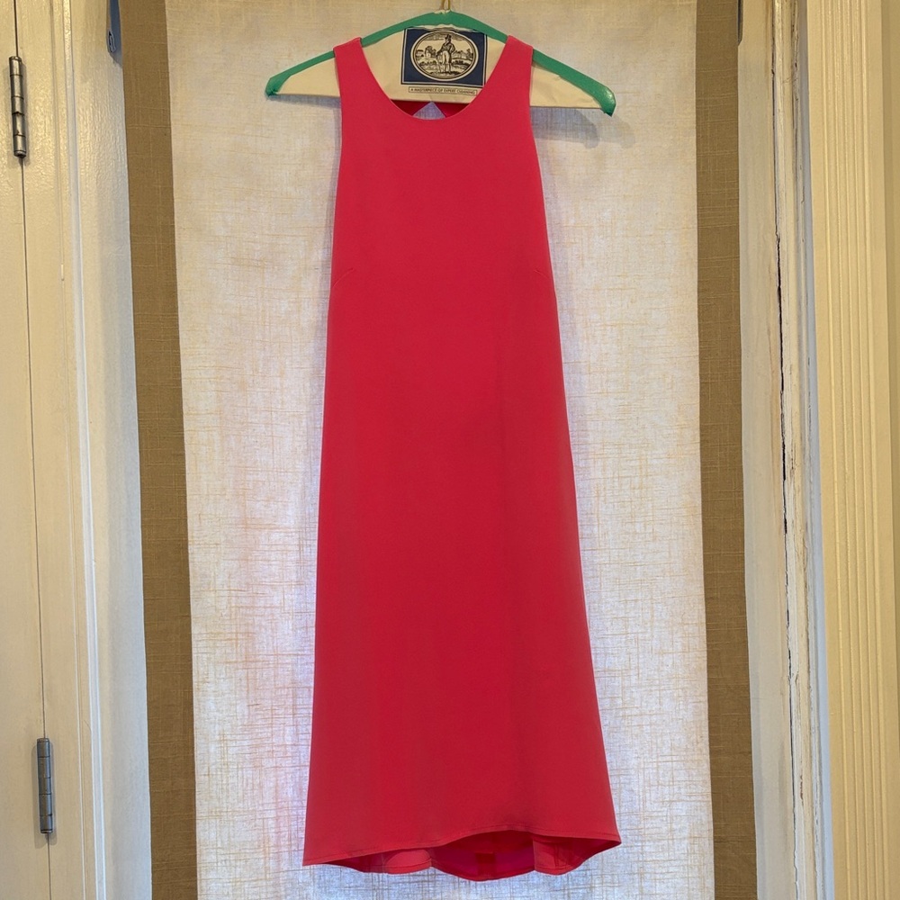 Barneys New York- Wayne Vibrant Pink Backless Silk Dress